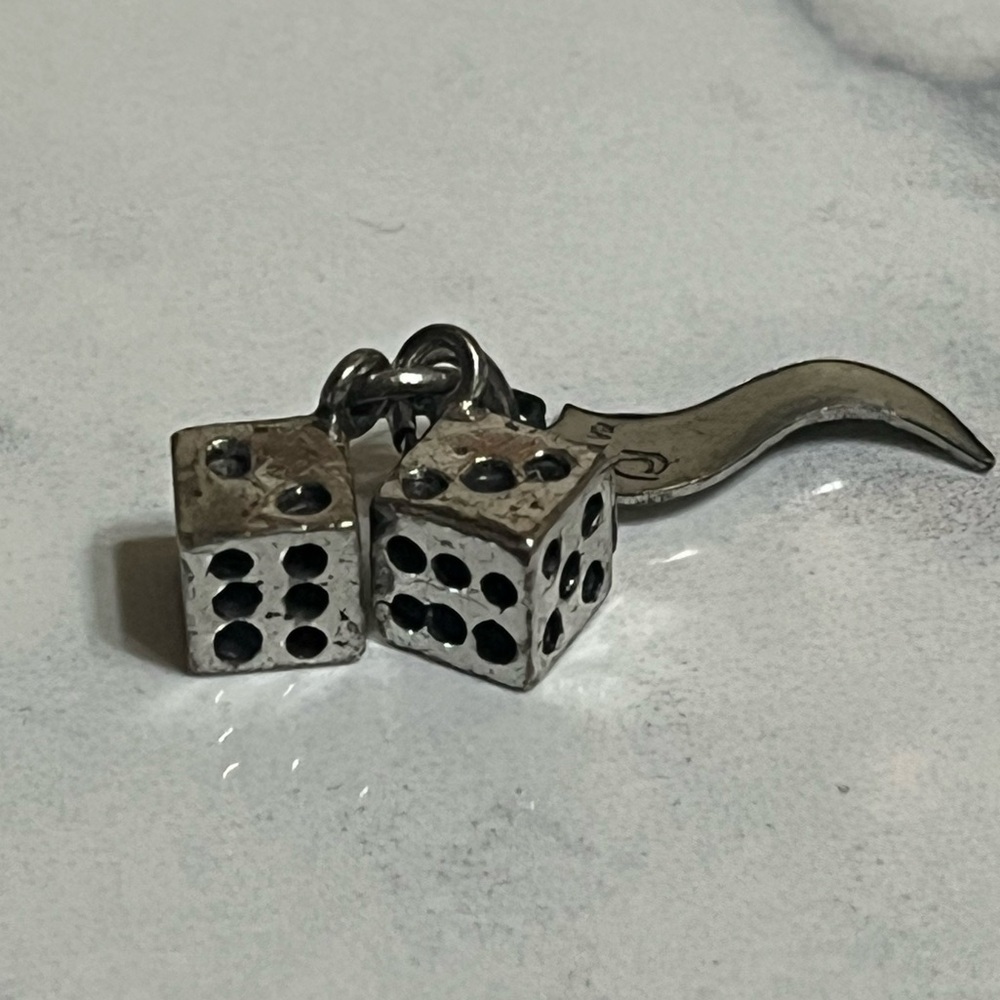 Sterling Silver Dice Ponderosa Ranch Banner Charm - Picture 3 of 8